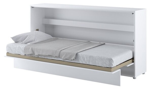Zidni krevet Concept Pro Lenart AH115Jednostruki, Bijela, 90x200, Laminirani iveral, Basi a doghePodnice za krevet, 118x211x107cm