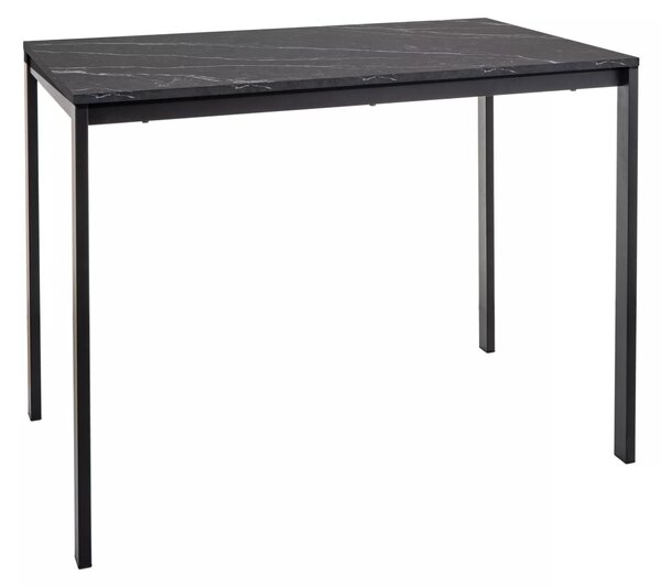 Crni blagovaonski stol RAMOD 100x60 cm, mramorni dekor