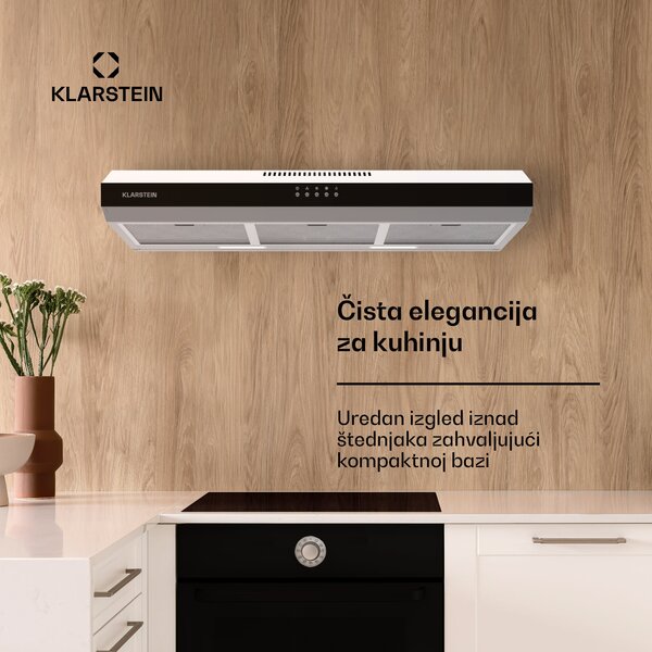 Klarstein Contempo 90, napa, 90 cm, podkabinet, 200 m³/h, LED, akril, nehrđajući čelik