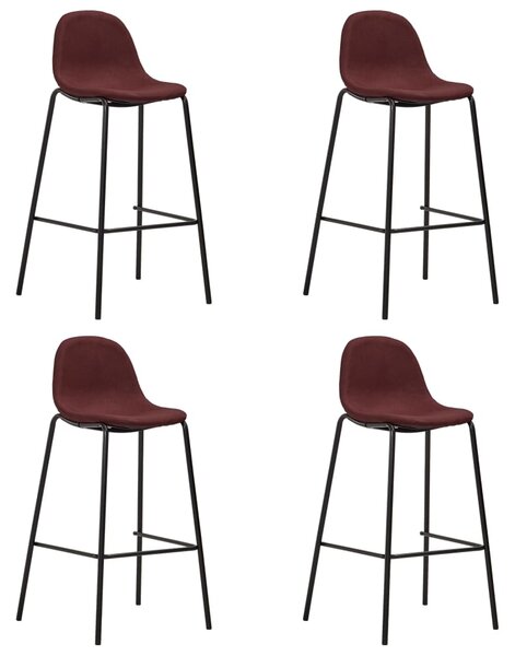 VidaXL Barske stolice od tkanine 4 kom boja vina