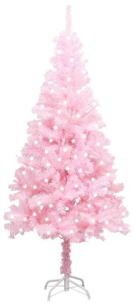 VidaXL Umjetno osvijetljeno božićno drvce sa stalkom rozo 240 cm PVC