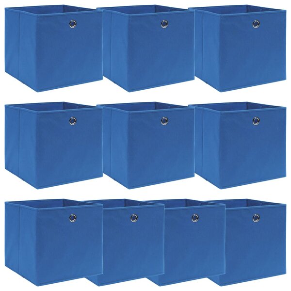 VidaXL Kutije za pohranu 10 kom plave 32 x 32 x 32 cm od tkanine