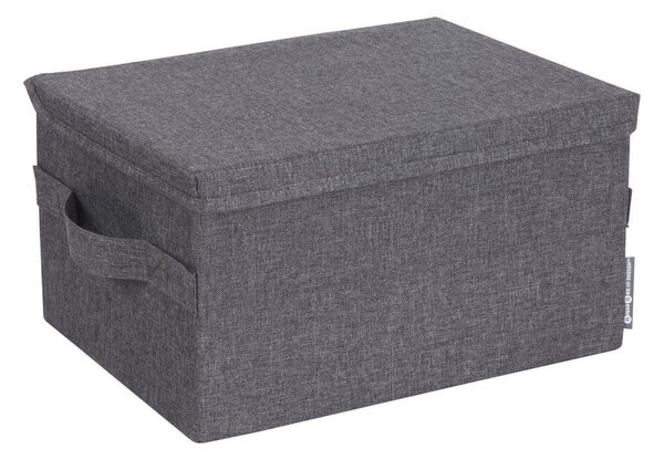 Siva tekstilna kutija za pohranu s poklopcem 35x26x19 cm Soft Storage – Bigso