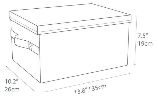 Siva tekstilna kutija za pohranu s poklopcem 35x26x19 cm Soft Storage – Bigso