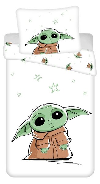 Pamučna dječja posteljina za krevet za jednu osobu 140x200 cm Star Wars Baby Yoda – Jerry Fabrics