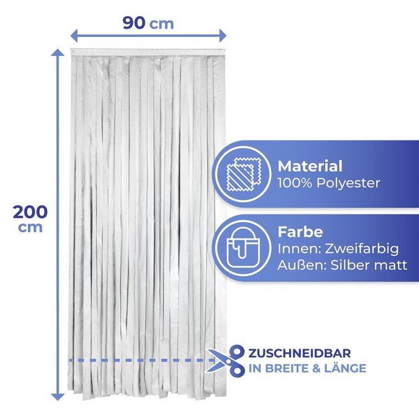 Crna/u srebrnoj boji termo izolacijska zavjesa za vrata 90x200 cm – Maximex