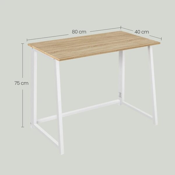 Set za radnu sobu ZARIMO stol 80x40 cm, bijela/dub sonoma + stolica AVOLA VELVET, plavo