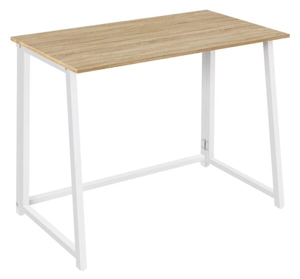 Set za radnu sobu ZARIMO stol 80x40 cm, bijela/dub sonoma + stolica AVOLA VELVET, plavo