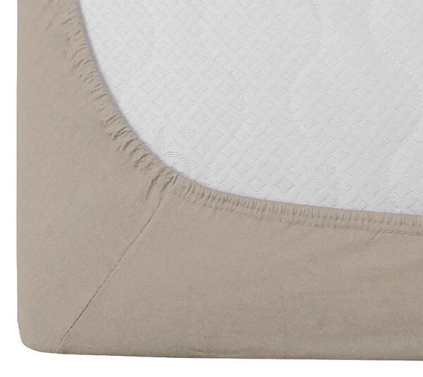 Set krep posteljina ASTORIA POLY krem + plahta Jersey 90 x 200 cm cappuccino, jednokrevetno