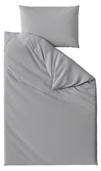Set krep posteljine DENYX BLEND sivo, hotelski džep + Jersey plahta 90 x 200 cm tamno siva, za jednokrevetni krevet