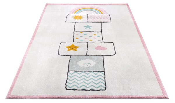 Bijeli/ružičasti dječji tepih 120x170 cm Bouncy – Hanse Home