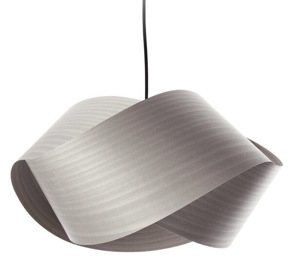 LZF LAMPS viseća svjetiljka Nut, siva/boja nikla, duljina 42 cm, drvo, prigušiva, Sivo, Dnevni boravak/blagovaonica, Drvo