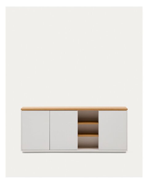 Bijela komoda u dekoru hrasta 180x75x36 cm Abilen – Kave Home