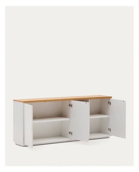Bijela komoda u dekoru hrasta 180x75x36 cm Abilen – Kave Home