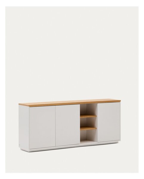 Bijela komoda u dekoru hrasta 180x75x36 cm Abilen – Kave Home
