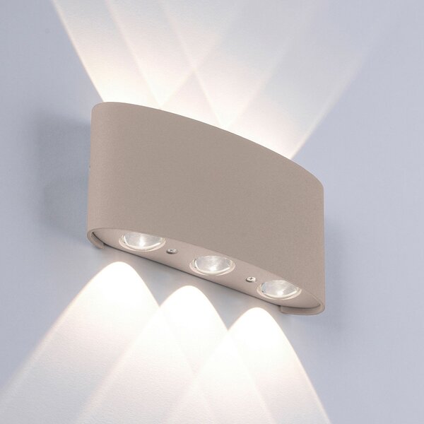Paul Neuhaus LED vanjska zidna svjetiljka Carlo, 17 cm, boje pijeska, Bež, Aluminij