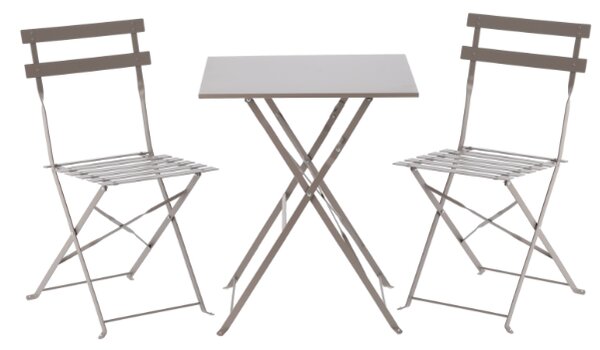 Sklopivi vrtni set, balkonski set - stol + dvije stolice Siva