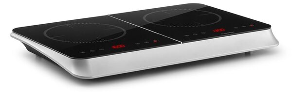 Klarstein InnoChef, indukcijska ploča za kuhanje, 3400 W, zaslon osjetljiv na dodir, staklokeramika, srebrna