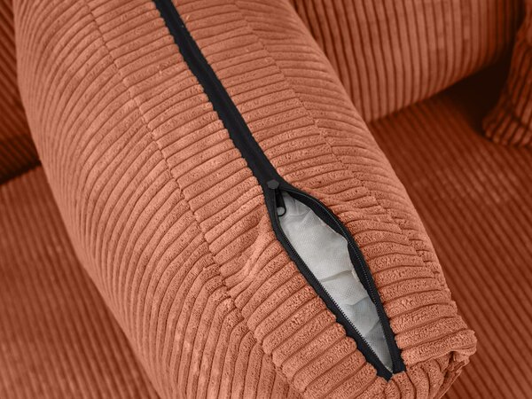Razvlačiva kutna garnitura SMART COSARO terakota, obostrana + 2 jastuka GRATIS