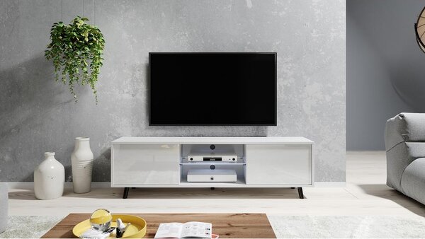 TV ormarić/stolić Leiros (s rasvjetom) (bijela)