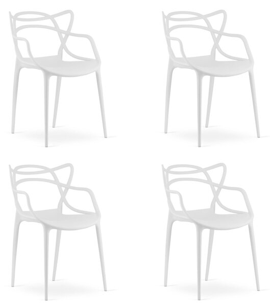 Set 4 kom plastičnih stolica KATO, bijela