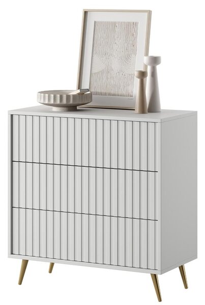 Komoda Biel B6 (bijela + zlatna)