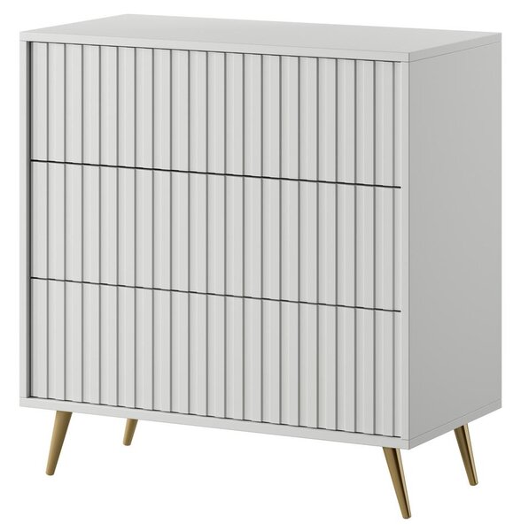 Komoda Biel B6 (bijela + zlatna)