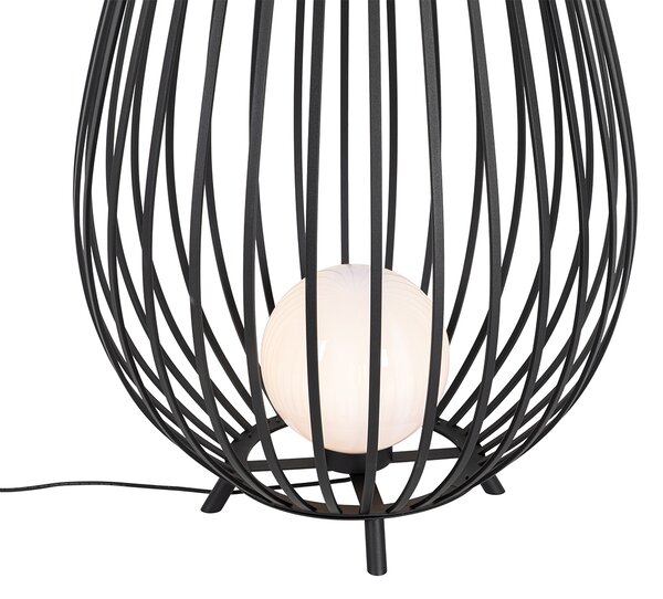 Set podnih svjetiljki crne s opalom 110 cm i 70 cm - Angela