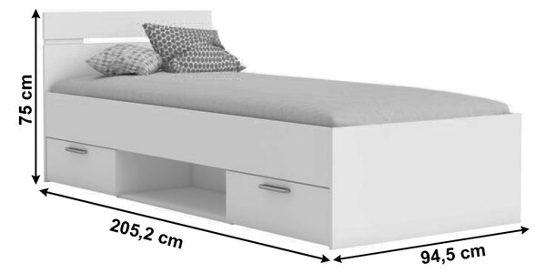 Zondo.hr Jednostruki krevet 90 cm Michigin (hrast sonoma) (bez madraca i podnice). 1040193
