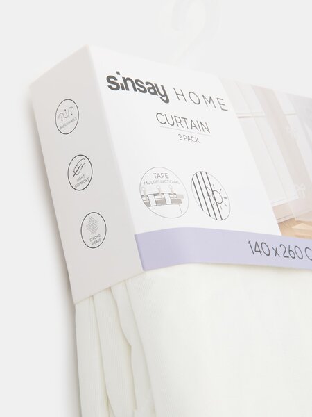 Sinsay - Set poluprozirnih zavjesa s trakom i uzorkom mašnica 2 pack
