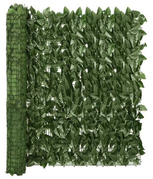 VidaXL Balkonski zastor s tamnozelenim lišćem 400 x 100 cm