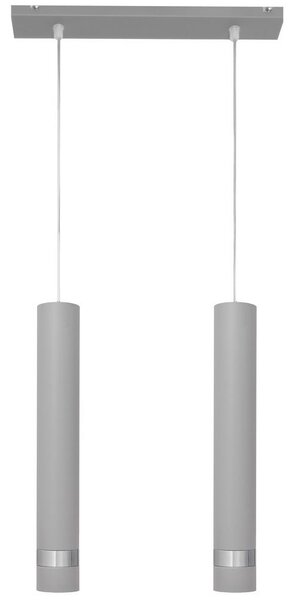LED Luster na sajli TUBA 2xGU10/6,5W/230V siva/mat krom