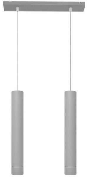 LED Luster na sajli TUBA 2xGU10/6,5W/230V siva