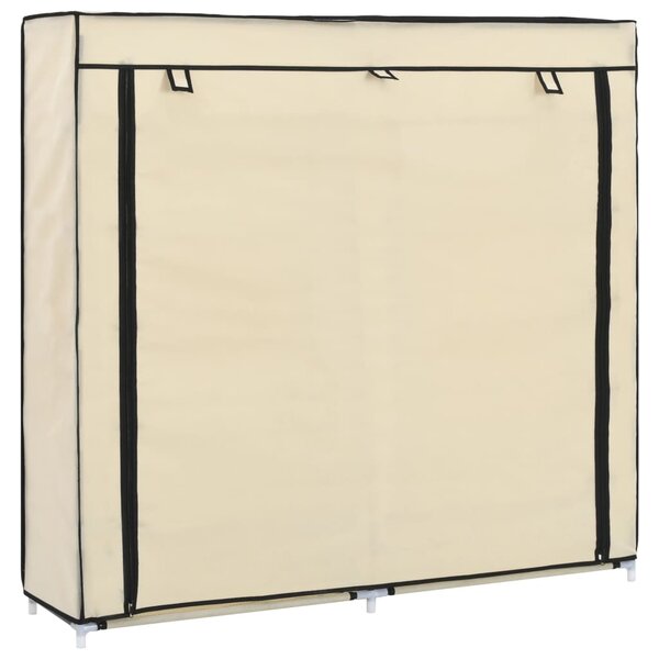 VidaXL 282433 Shoe Cabinet with Cover Cream 115x28x110 cm Fabric