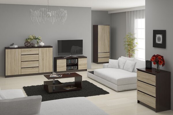 Zondo.hr Komoda Kuwait 3D 3D (wenge + hrast sonoma). Akcija -19%. 1151974