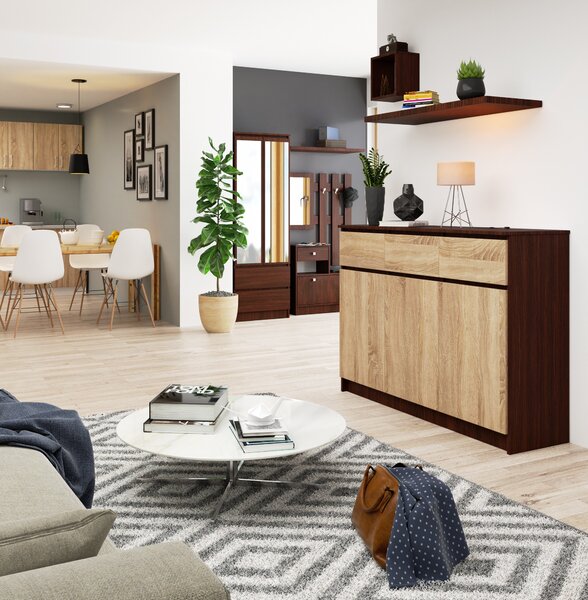 Zondo.hr Komoda Kuwait 3D 3D (wenge + hrast sonoma). Akcija -19%. 1151974