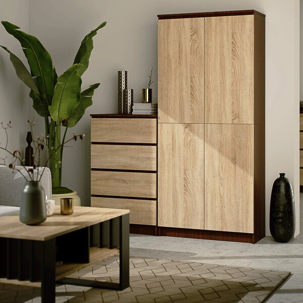 Ormar s policama Resolverse R80 2D (wenge + hrast sonoma)