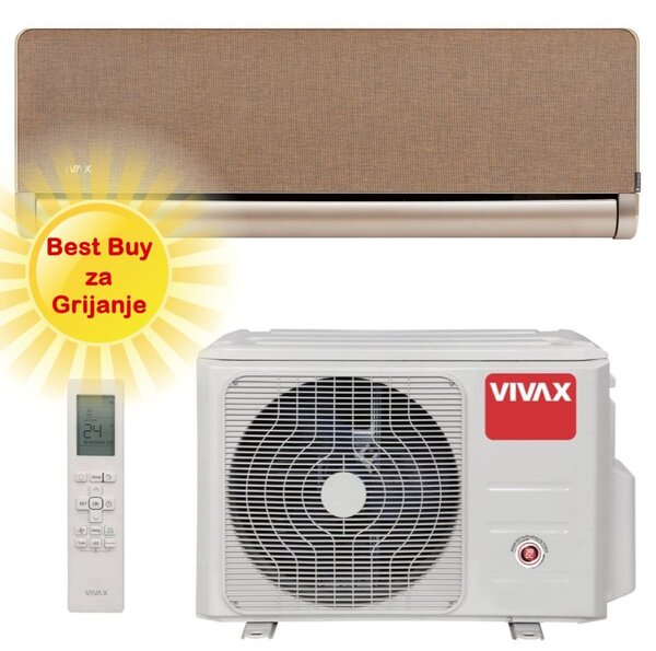 Vivax klima uređaj 3,52kW ACP-12CH35AEHI - H+ design, zlatna, za prostor do 35m2, A+++ energetska klasa