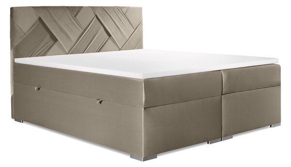 Zondo Bračni krevet Boxspring 180 cm Gllamy (bijela ekokoža) (s prostorom za odlaganje). 1044180