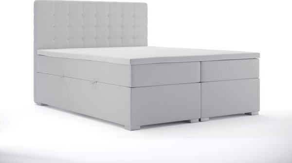 Zondo Bračni krevet Boxspring 140 cm Clady (bijela ekokoža) (s prostorom za odlaganje). 1044195