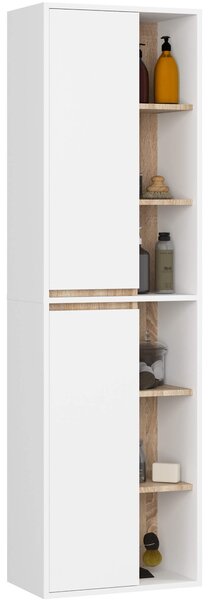 Kupaonski set Vambos luxe (bijela + hrast sonoma)