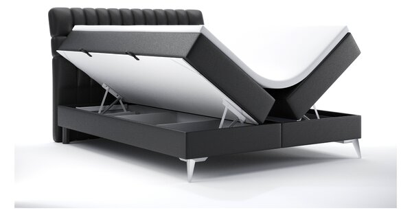 Zondo.hr Bračni krevet Boxspring 180 cm Molera (crna ekokoža) (s prostorom za odlaganje). Akcija -20%. 1044264