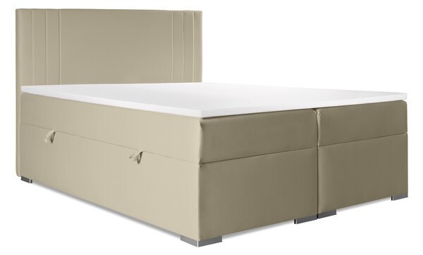 Zondo Bračni krevet Boxspring 160 cm Piranno (svijetlo siva) (s prostorom za odlaganje). 1044275