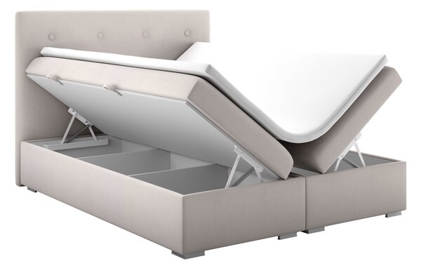 Bračni krevet Boxspring 160 cm Rinoletto (bež) (s prostorom za odlaganje)