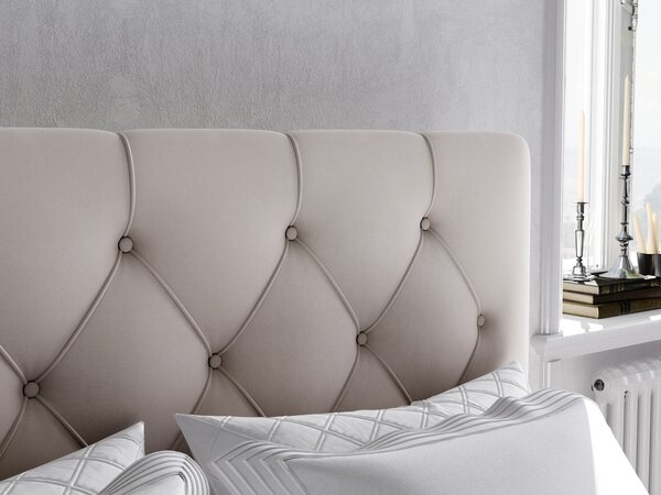 Bračni krevet Boxspring 180 cm Ronda (bež) (s prostorom za odlaganje)