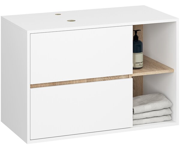 Kupaonski set Vambos luxe (bijela + hrast sonoma)