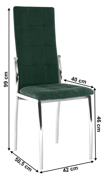 Blagovaonska stolica Adore (smaragdna + metal)
