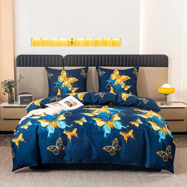 Posteljina od mikrovlakana ROYAL BUTTERFLY plava Dimenzije posteljine: 70 x 80 cm | 140 x 200 cm