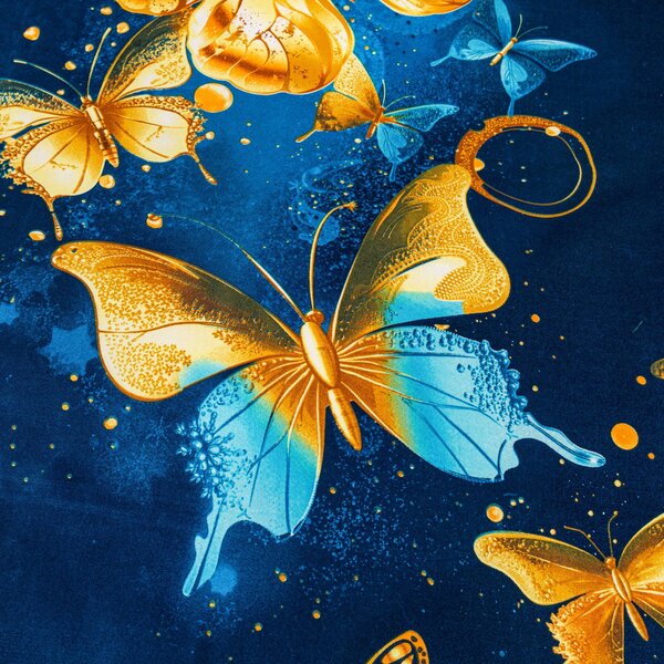 Posteljina od mikrovlakana ROYAL BUTTERFLY plava Dimenzije posteljine: 70 x 80 cm | 140 x 200 cm
