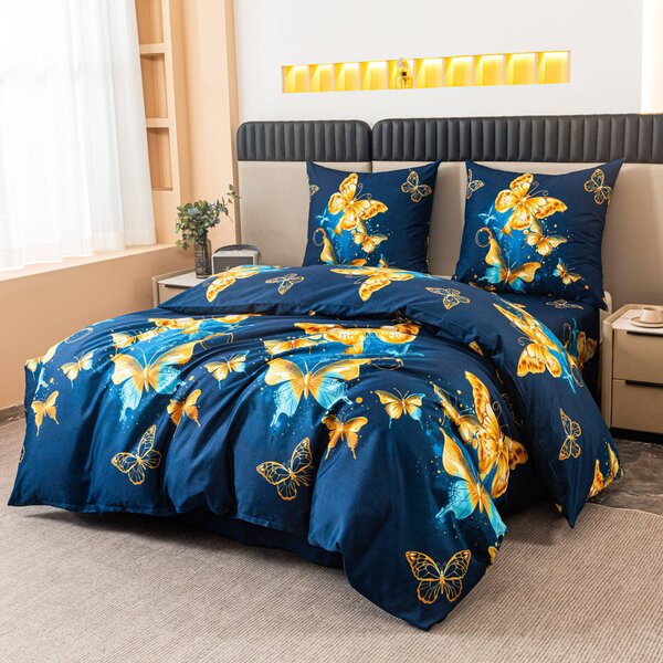 Posteljina od mikrovlakana ROYAL BUTTERFLY plava Dimenzije posteljine: 70 x 80 cm | 140 x 200 cm